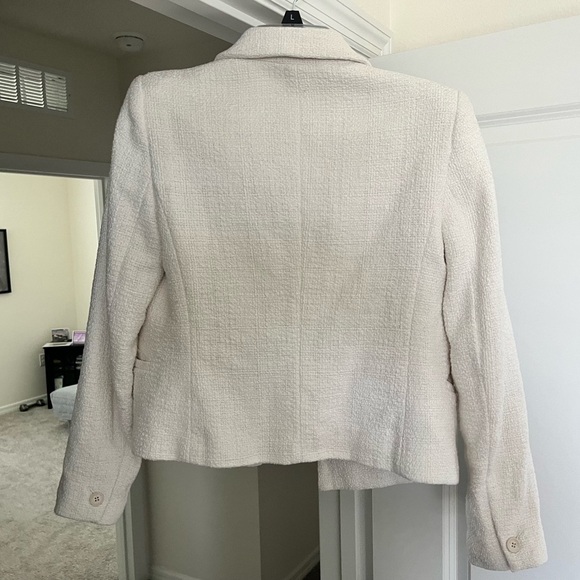 Club Monaco Textured Tweed Blazer Off-white Size 4 - Picture 4 of 6
